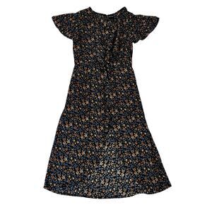 Art Class Romper Dress black yellow floral size Small 6/6x